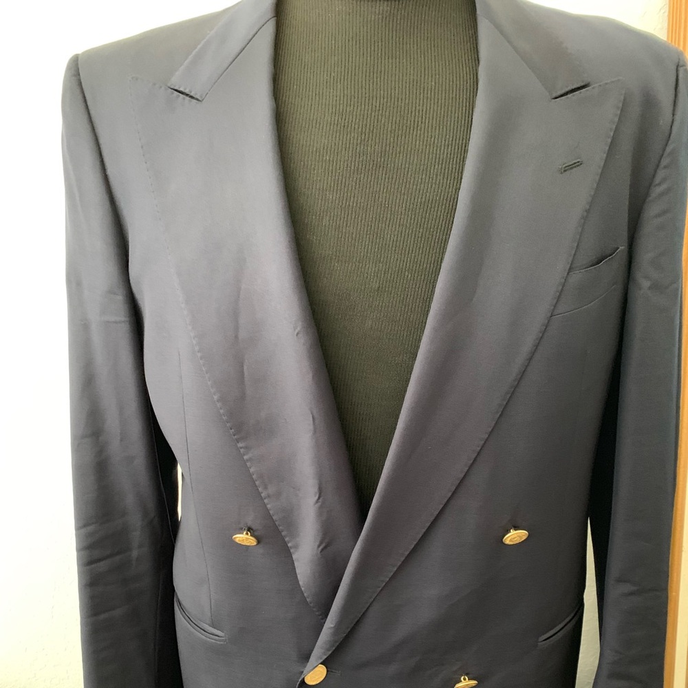 Navy Blazer with gold color buttons